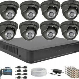 DVS MONITORING CCTV 8 KAMER KOPUŁKOWYCH 8MPX 4K 2160P