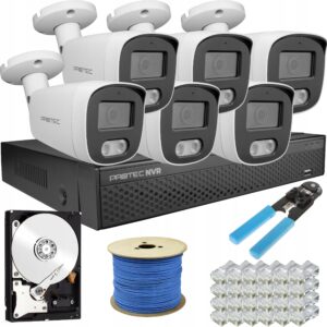 Protec Cyfrowy Monitoring 6 Kamer Ip 5Mpix Na Skrętkę Utp